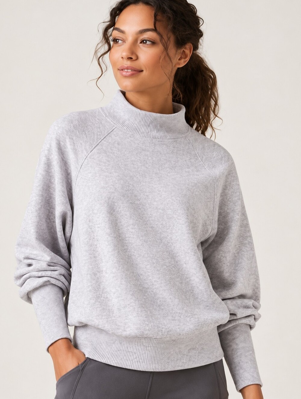 Maeve Laney Mock Neck Sweater in Lilac